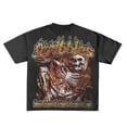 thumbnail image 5 of Camiseta holgada de manga corta para hombre y mujer, camiseta informal holgada de talla grande con calavera de estilo oscuro de calle americana, estilo de pareja 3D Y2k, 5 of 5