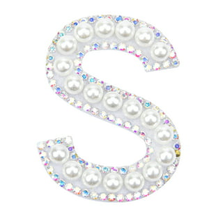 Beaded Pearl Alphabet Letter Stickers, 1/2-Inch, 55-Piece Blue