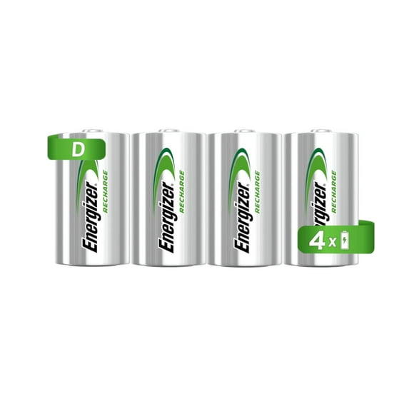 4 Pilas Baterías Recargables Energizer Tamaño D 2500 mAh