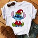 thumbnail image 3 of Camiseta divertida de Navidad Kawaii Lilo Stitch para mujer, camiseta de manga linda de Stitch, camiseta gráfica Y2k, camisetas de calle, camisetas para mujer, 3 of 5