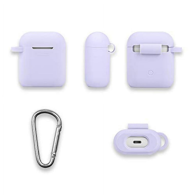  APOSU Cute Airpods Case, Silicone 3D Backpack Airpods Cover  with Keychain&Metal Strap Designed for Apple AirPods 1 & 2 (Purple) :  Electronics