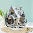 thumbnail image 5 of CMrtew Christmas 2D House Ornament Acrylic Holiday Cabin Decor with Base | Special Shape Tabletop Art for Home, Desktop, Shelf Display | Festive Winter Village Decoration, 5 of 9