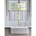 thumbnail image 3 of Sheer Curtains 54 Inch Length 2 Panels Set for Kitchen, Light Purple Grey Stripe Semi Sheer Curtains for Windows, Farmhouse Minimalist Striped Voile Window Treatments Rod Pocket Curtain, 3 of 7