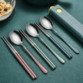 thumbnail image 1 of Portable Stainless Steel Cutlery Set with Chopsticks  Spoon  and Cutlery Box - Ideal for Students, 1 of 8
