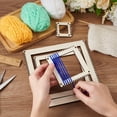 thumbnail image 3 of 4 Sizes Wooden Weaving Loom Kit, 2/4/5.9/7.8 inch Square DIY Weaving Loom DIY Weaving Art Tapestry Loom for Hanging Decor Woven Tapestry Knitted Crafts Making, 4.5mm Thick, 3 of 9