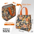 thumbnail image 3 of Pioneer Flower Floral Print Pattern Insulated Lunch Bag for Women & Adults,Large Portable Soft Cooler Lunch Bag,Thermal Food Storage Tote with Pearl Cotton,8.66L,8.75x5.75x9.5 Inch, 3 of 6