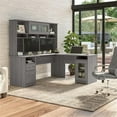 thumbnail image 6 of Pemberly Row 72W L Shaped Desk with Hutch & Storage in Gray - Engineered Wood, 6 of 6
