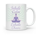 thumbnail image 2 of Inhale Calm Exhale Chaos 11 oz Coffee Mug - Gift for Yoga Lovers White Ceramic, 2 of 6