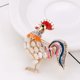 thumbnail image 5 of GOOHOCHY 2 broches de gallo de pollo con diamantes de imitación chapados en oro, esmalte lindo de gallina, pin de solapa, broche divertido para mujeres y mujeres, 5 of 7