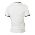 thumbnail image 4 of V Neck T-Shirt Men Knitted Ribbed Short Sleeve Casual Athletic Workout Pullover Tops Fathers Gift S-3XL, 4 of 8