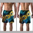 thumbnail image 3 of luoweisi Men's Beach Shorts Quick Dry Swim Trunks with Mesh Lining Peacock Feather L, 3 of 5