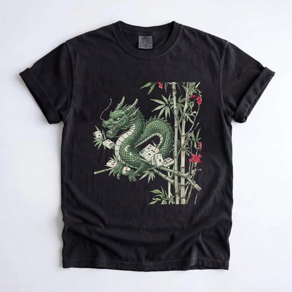 Dragon Mahjong T-Shirt, Bamboo Tile Graphic Tee, Mahjong Game Night Shirt, Funny Game Lover Gift