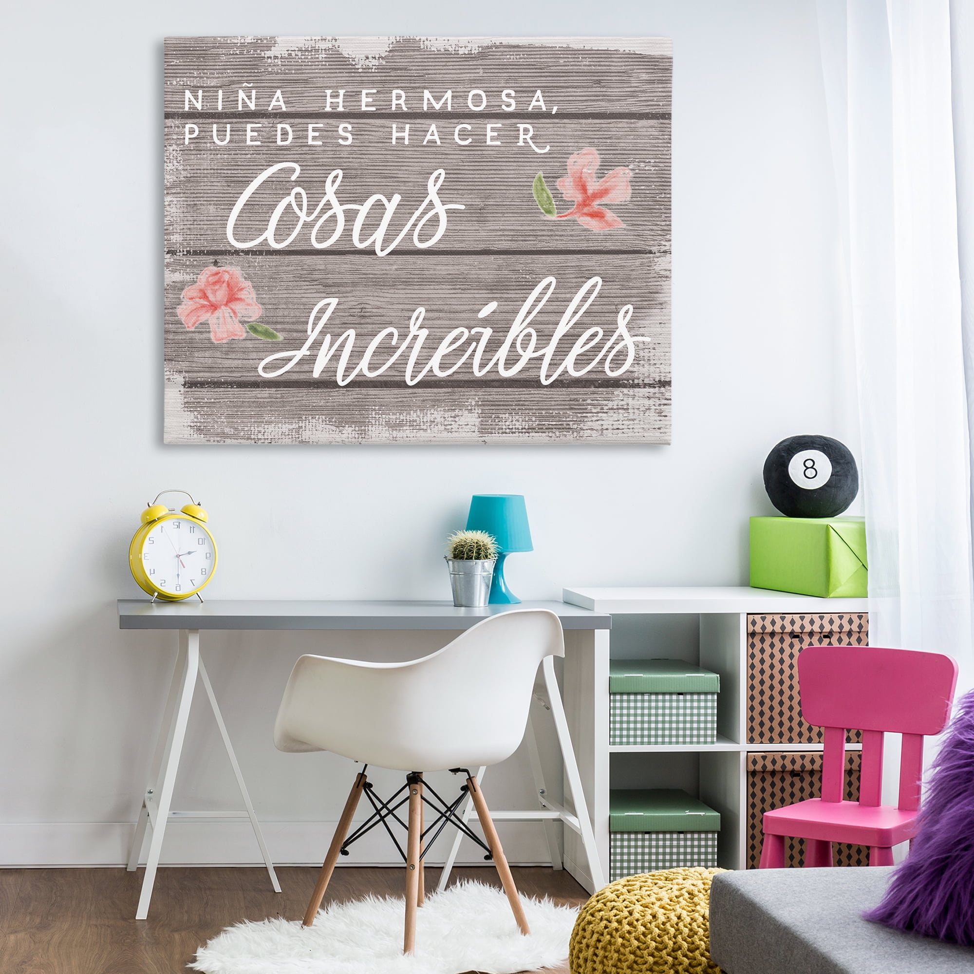 Stupell Industries Niña Hacer Cosas Increíbles Inspirational Quotes & Sayings Painting Wrapped Canvas Art Print Wall Art, 48 x 36