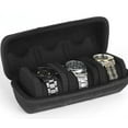 thumbnail image 1 of EVA Waterproof Watch Organizer Case - Oxford Cloth Travel-Friendly Storage Pouch with Multi-Compartment Design, Shockproof & Scratch-Resistant, Holds 3 Watches, Black Color, 1 of 6