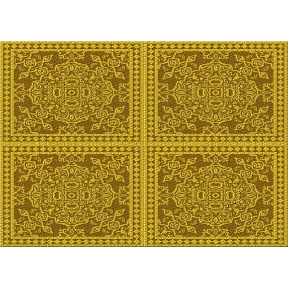 Ahgly Company Indoor Rectangle Patterned Dark Bisque Brown Area Rugs, 3' x 5'