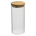 thumbnail image 1 of Unique Bargains 25 oz Glass Jar with Airtight Bamboo Lid Glass Kitchen Container Clear Food Storage Jar (18x8cm), 1 of 6