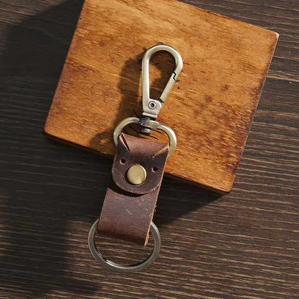 Rustic Town Leather Key Holder - Smart Fob Car Key Loop - Leather Key Pouch Wallet Slim Keychain with 6 Key Holder - Stylish and Practical Key