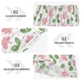 thumbnail image 3 of Women's Silk Pajama Shorts Pink Green Leaf Flowers Pajama Shorts Women's Casual Pajama Shorts with Pockets, 3 of 6