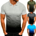 thumbnail image 4 of Tejiojio Summer Saving Labor Day Men's Casual Sports T-shirt Lapel 3D Gradient Short-sleeved, 4 of 4