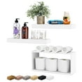 thumbnail image 1 of Sorbus Floating Shelves for Wall Set of 3 - Bathroom Shelves for Wall Storage, Over Toilet, Bedroom, Farmhouse, Wall Decor - 2 Floating Shelves with Invisible Brackets & 1 Rectangular Box, 1 of 7