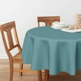 thumbnail image 5 of Sm:)e Set of 2 Stain and Wrinkle Resistant Fitable Aqua Table Cloth 60 Inch Round, Reusable and Washable Polyester Fabric Table Covers for Party, Wedding and Banquet Decoration 4ft Table, 5 of 8