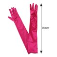 thumbnail image 3 of NYFASHION101 Women's Fashionable Classy Elbow Length Satin Gloves 12BL, Dark Fuchsia, 3 of 3