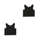 thumbnail image 4 of Qarigey chaleco corto camisetas sin mangas ropa interior elástica sin mangas sin costuras alto elástico tamaño S-5XL suéter corsé flaco Negro/2XL 2piezas, 4 of 6