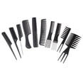 thumbnail image 4 of Juego de peines para el cabello, juego de peines para el cabello de 10 piezas Juego de peines para el cabello de plástico Peine de aseo y peinado Aspecto llamativo, 4 of 9