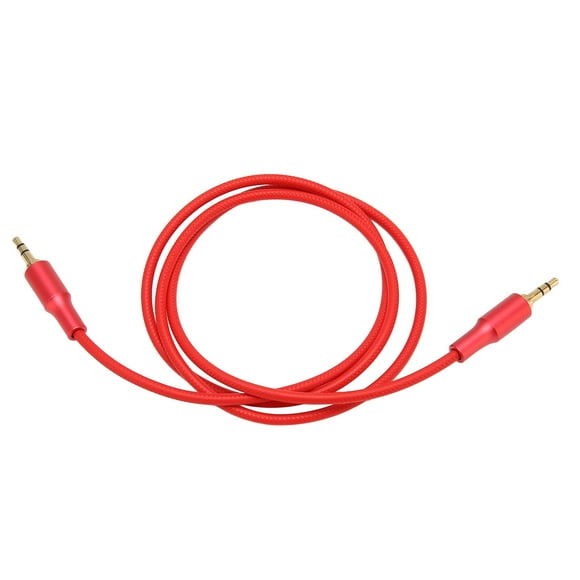 3.5mm Male To Male Sound Cable, TPE Wire 3.3ft 3.5mm Male To Male Sound Cord Brass Shell For Car For Speakers Black,Red