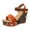 Orange, variant on Wedge Sandals Summer Women Open Toe Breathable Sandals Flower Buckle Strap Wedges Shoes 6.5-7(37)