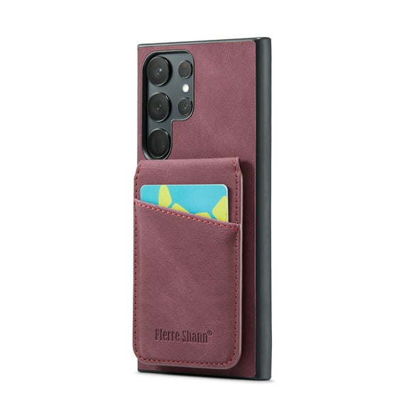 Jiahe Cover For Samsung Galaxy S23 Ultra 6.8 inch Wallet Case,Slim Rugged Shockproof PU Leather Credit Card Holder Kickstand Case Cover,Red