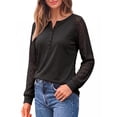 thumbnail image 2 of MOYIKO Blouses for Women Lace Tunic Tops Henley Casual Long Sleeve Shirts Trendy Clothes, 2 of 7