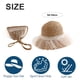 thumbnail image 2 of Sombrero de 56-58cm de circunferencia para mujer, sombrero de paja con perlas de encaje y bolso de paja, conjunto de sombrero de playa protector solar para el verano, 2 of 5