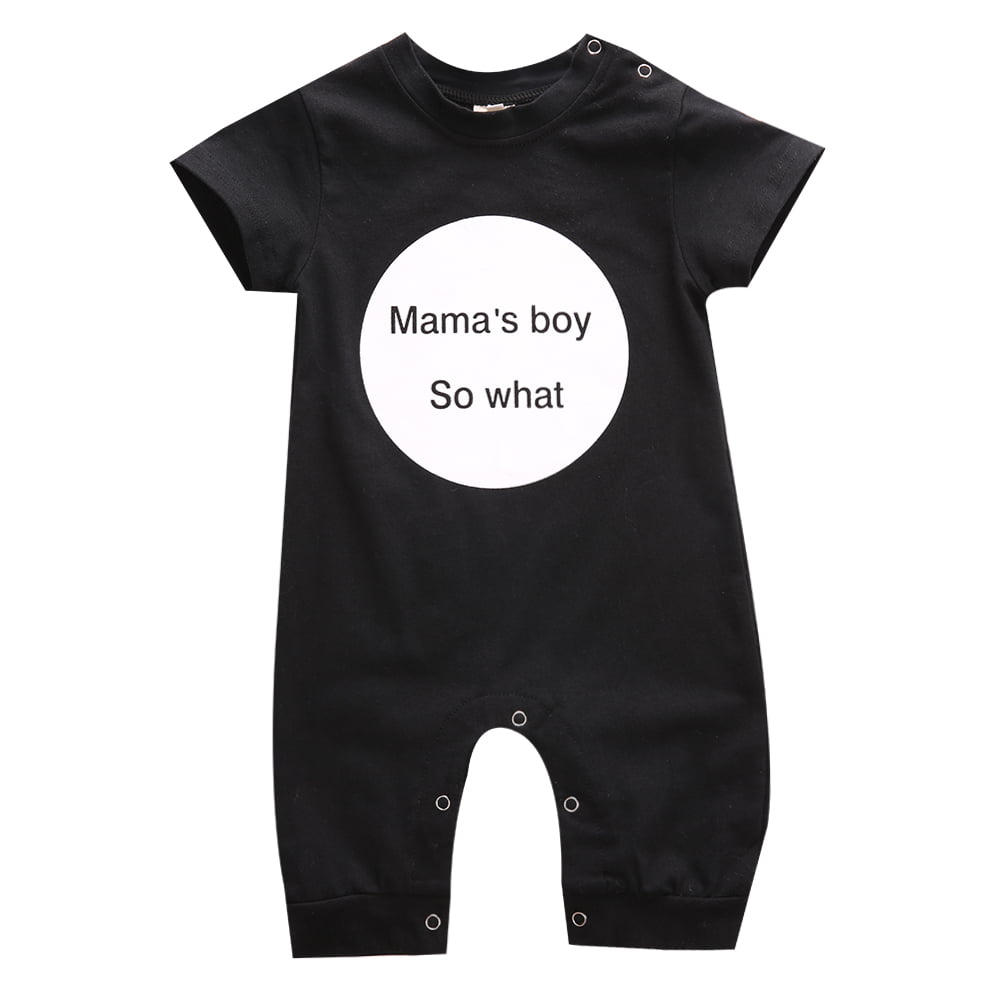 Outfit Romper Short Sleeve Baby Bodysuit Letter Pattern Unisex One-piece Clothes 