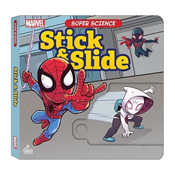 Pre-Owned Disney Learning Super Science Stick and Slide Board BookPreK-Kindergarten Spider Man and Ghost-Spider Kids Activity Book With Interactive Sliders (12 pgs)