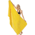 thumbnail image 3 of ELEGANI Jumbo Size Terry Dobby Hem Velour Beach Towel - 36 inch x 72 inch - Yellow, 3 of 3