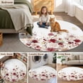 thumbnail image 5 of Red Spring Floral Round Area Rug 7Ft Washable Circle Rugs for Dorm Laundry Room, Elegant Pastoral Flowers Watercolor Non-Slip Carpet Floor Mats Indoor Outdoor Carpet Runner Aesthetic Home Decor, 5 of 8