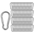 thumbnail image 1 of Paquete de 60 ganchos de resorte M8 x 3-1/8 pulgadas Clips de mosquetón resistentes Clip de enlace rápido de acero galvanizado para acampar Senderismo Viajar Columpio al aire libre Gimnasio Capacidad, 1 of 5
