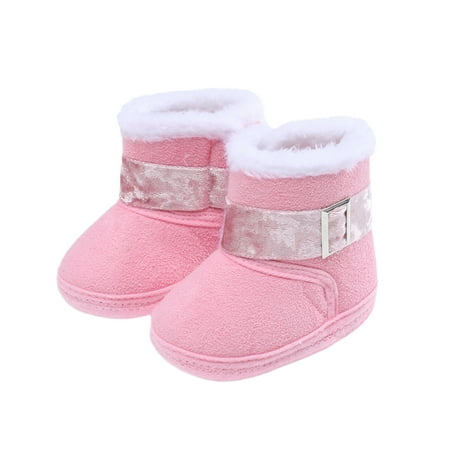 

hirigin Baby Cozy Fleece Boots Premium Soft Sole Anti-Slip Warm Winter Snow Boots Newborn Crib Shoes