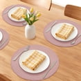 thumbnail image 2 of Unique Bargains Rustic Round Placemats 6Pcs Woven Placemats Pink 15x15inch, 2 of 6