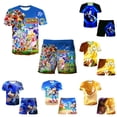 thumbnail image 2 of Sonic The Hedgehog Ropa de verano para niños y niñas, pijamas de 2 piezas/conjunto, traje de pantalones cortos de manga corta con estampado de Anime Harajuku para niños, 2 of 5