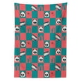 thumbnail image 3 of Ambesonne Emoji Tablecloth Rectangular Table Cover, Tough Panda Retro Radio Tape, 60"x84", Coral and Teal, 3 of 4