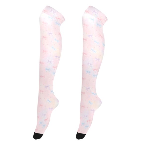 Gradual Bow Tie High Thigh Socks Over Knee Thin Tights Long Stocking for Women Leg Warmer