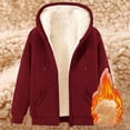 thumbnail image 2 of DXOUPM Zip Up Hooded for Women Sweatshirt Fashion Long Sleeve Plush Coat Fall Clothes Tops, 2 of 3
