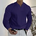thumbnail image 2 of Big and Tall Shirts for Men Spring Spring & Winter Casual V Neck Solid Long Sleeve Tee Shirt Top Blouse T Shirts Tall Men T Shirt Dress Mens Lightweight Pack Sullen for Pack of Mens XL, 2 of 4