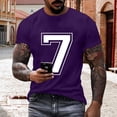 thumbnail image 2 of Men Shirts Short Sleeve Round Neck Pullover Number 7 Varsity Sports Team Jersey 7th Birthday 7 Years T-Shirt &Christmas Tshirts, 2 of 6