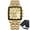 Golden, variant on Luxury Personality Square Dial Calendar Waterproof Luminous Steel Band Men's Quartz Watch