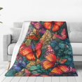 thumbnail image 1 of Balery Butterflies On Rocky Cliff Manta de Felpa Suave y Acogedora – Cobija de Franela Aterciopelada para Cama, Lavable y Cálida para Sofá, Mascotas, Transpirable-40"x30", 1 of 7