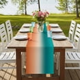 thumbnail image 4 of Teal Burnt Orange Ombre Burlap Cotton Table Runner 13x108 Inches Long, Modern Gradient Abstract Art Farmhouse Table Runners, Outdoor Dining Tablecloths Decor for Baby Shower/Party/Wedding, 4 of 8