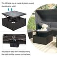 thumbnail image 6 of Patio Sectional Daybed, Outdoor Wicker Furniture Set with Retractable Canopy, Sectional Sofa Set w/Height Adjustable Table & Cushions for Patio Deck Poolside Garden Backyard, 6 of 10